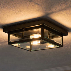 Urban Ambiance - Ceiling Light - UQL5161 Modern Farmhouse Indoor Ceiling Light, 4.00''H x 12.00''W x 12.00''D, Earth Black Finish, Quincy Collection -