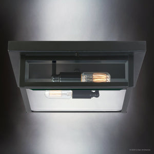 Urban Ambiance - Ceiling Light - UQL5161 Modern Farmhouse Indoor Ceiling Light, 4.00''H x 12.00''W x 12.00''D, Earth Black Finish, Quincy Collection - 