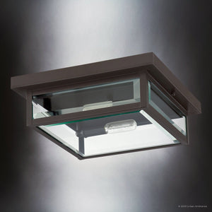 Urban Ambiance - Ceiling Light - UQL5162 Modern Farmhouse Indoor Ceiling Light, 4.00''H x 12.00''W x 12.00''D, Western Bronze Finish, Quincy Collection - 
