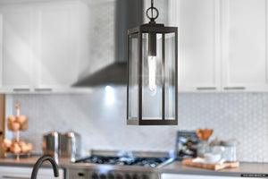 Urban Ambiance - Pendant - UQL5166 Modern Farmhouse Indoor Pendant, 20.75''H x 7.00''W x 7.00''D, Western Bronze Finish, Quincy Collection - 