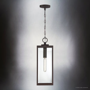 Urban Ambiance - Pendant - UQL5166 Modern Farmhouse Indoor Pendant, 20.75''H x 7.00''W x 7.00''D, Western Bronze Finish, Quincy Collection - 