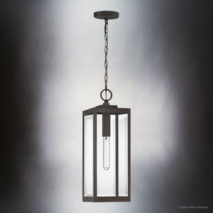 Urban Ambiance - Pendant - UQL5166 Modern Farmhouse Indoor Pendant, 20.75''H x 7.00''W x 7.00''D, Western Bronze Finish, Quincy Collection - 