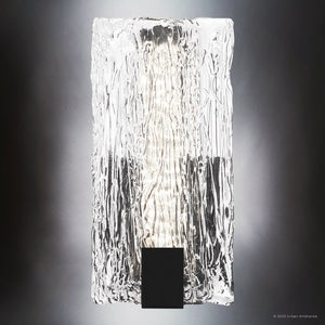 Urban Ambiance - Wall Sconce - UQL5204 Contemporary Indoor Wall Sconce, 12.00''H x 6.00''W x 3.75''D, Matte Black Finish, Riga Collection - 