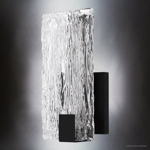 Urban Ambiance - Wall Sconce - UQL5204 Contemporary Indoor Wall Sconce, 12.00''H x 6.00''W x 3.75''D, Matte Black Finish, Riga Collection - 