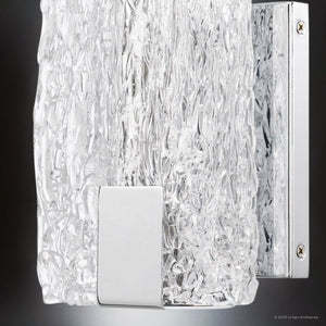 Urban Ambiance - Wall Sconce - UQL5205 Contemporary Indoor Wall Sconce, 12.00''H x 6.00''W x 3.75''D, Polished Chrome Finish, Riga Collection - 
