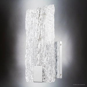 Urban Ambiance - Wall Sconce - UQL5205 Contemporary Indoor Wall Sconce, 12.00''H x 6.00''W x 3.75''D, Polished Chrome Finish, Riga Collection - 