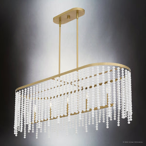 Urban Ambiance - Chandelier - UQL5221 Contemporary Indoor Chandelier, 14.5''H x 41.25''W x 13.75''D, Aged Brass Finish, Warsaw Collection - 