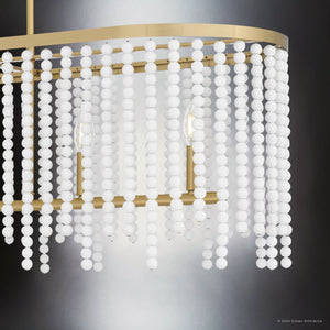 Urban Ambiance - Chandelier - UQL5221 Contemporary Indoor Chandelier, 14.5''H x 41.25''W x 13.75''D, Aged Brass Finish, Warsaw Collection - 