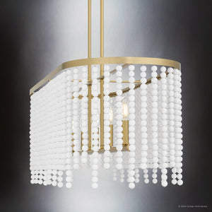Urban Ambiance - Chandelier - UQL5221 Contemporary Indoor Chandelier, 14.5''H x 41.25''W x 13.75''D, Aged Brass Finish, Warsaw Collection - 