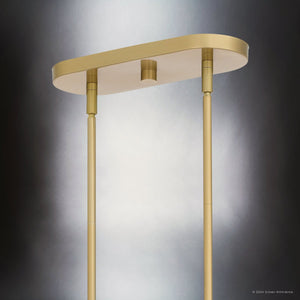 Urban Ambiance - Chandelier - UQL5221 Contemporary Indoor Chandelier, 14.5''H x 41.25''W x 13.75''D, Aged Brass Finish, Warsaw Collection - 