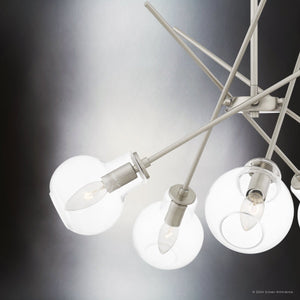 Urban Ambiance - Chandelier - UQL5230 Modern Indoor Chandelier, 10.75''H x 26''W x 26''D, Brushed Nickel Finish, Ballarat Collection - 
