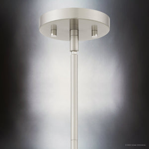 Urban Ambiance - Chandelier - UQL5230 Modern Indoor Chandelier, 10.75''H x 26''W x 26''D, Brushed Nickel Finish, Ballarat Collection - 