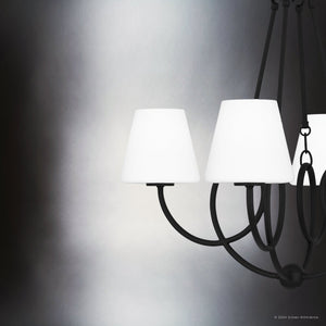 Urban Ambiance - Chandelier - UQL5250 Transitional Indoor Chandelier, 27.25''H x 27''W x 27''D, Matte Black Finish, Mildura Collection - 