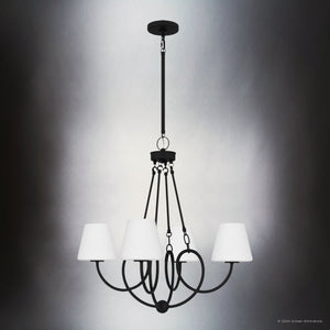Urban Ambiance - Chandelier - UQL5250 Transitional Indoor Chandelier, 27.25''H x 27''W x 27''D, Matte Black Finish, Mildura Collection - 