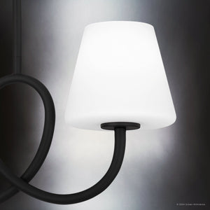 Urban Ambiance - Chandelier - UQL5251 Transitional Indoor Chandelier, 10.75''H x 40''W x 6''D, Matte Black Finish, Mildura Collection - 