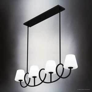 Urban Ambiance - Chandelier - UQL5251 Transitional Indoor Chandelier, 10.75''H x 40''W x 6''D, Matte Black Finish, Mildura Collection - 
