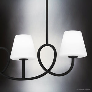 Urban Ambiance - Chandelier - UQL5251 Transitional Indoor Chandelier, 10.75''H x 40''W x 6''D, Matte Black Finish, Mildura Collection - 