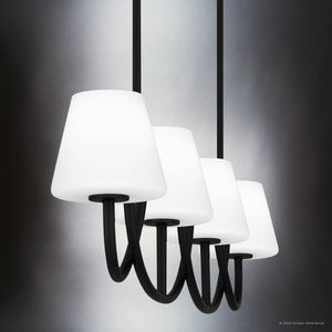 Urban Ambiance - Chandelier - UQL5251 Transitional Indoor Chandelier, 10.75''H x 40''W x 6''D, Matte Black Finish, Mildura Collection - 