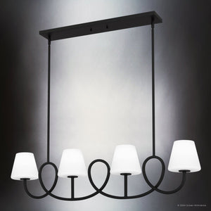 Urban Ambiance - Chandelier - UQL5251 Transitional Indoor Chandelier, 10.75''H x 40''W x 6''D, Matte Black Finish, Mildura Collection - 