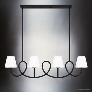 Urban Ambiance - Chandelier - UQL5251 Transitional Indoor Chandelier, 10.75''H x 40''W x 6''D, Matte Black Finish, Mildura Collection - 