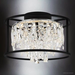 Urban Ambiance - Ceiling Light - UQL5260 Contemporary Indoor Ceiling Light, 11''H x 15''W x 15''D, Matte Black Finish, Stralsund Collection - 