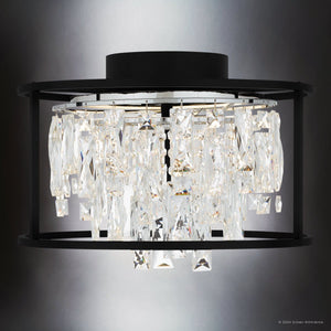 Urban Ambiance - Ceiling Light - UQL5260 Contemporary Indoor Ceiling Light, 11''H x 15''W x 15''D, Matte Black Finish, Stralsund Collection - 
