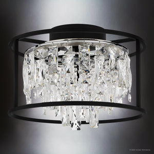 Urban Ambiance - Ceiling Light - UQL5260 Contemporary Indoor Ceiling Light, 11''H x 15''W x 15''D, Matte Black Finish, Stralsund Collection - 