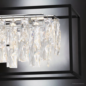 Urban Ambiance - Chandelier - UQL5261 Contemporary Indoor Chandelier, 10.25''H x 35.5''W x 9.25''D, Matte Black Finish, Stralsund Collection - 