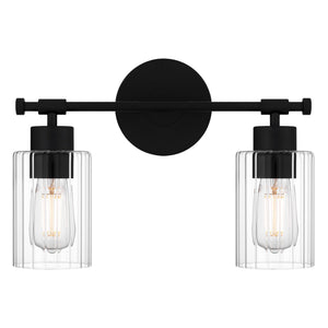 Urban Ambiance - Bath Light - UQL5290 Modern Indoor Bath Light, 10.25''H x 15''W x 6.25''D, Matte Black Finish, Canberra Collection - 