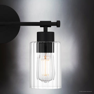 Urban Ambiance - Bath Light - UQL5290 Modern Indoor Bath Light, 10.25''H x 15''W x 6.25''D, Matte Black Finish, Canberra Collection - 