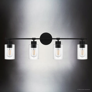 Urban Ambiance - Bath Light - UQL5292 Modern Indoor Bath Light, 10.25''H x 32.5''W x 6.25''D, Matte Black Finish, Canberra Collection - 