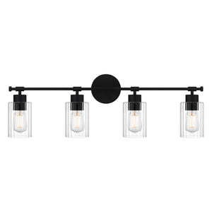Urban Ambiance - Bath Light - UQL5292 Modern Indoor Bath Light, 10.25''H x 32.5''W x 6.25''D, Matte Black Finish, Canberra Collection - 