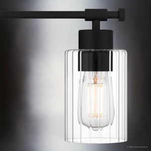 Urban Ambiance - Bath Light - UQL5292 Modern Indoor Bath Light, 10.25''H x 32.5''W x 6.25''D, Matte Black Finish, Canberra Collection - 
