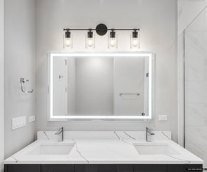 Urban Ambiance - Bath Light - UQL5292 Modern Indoor Bath Light, 10.25''H x 32.5''W x 6.25''D, Matte Black Finish, Canberra Collection - 