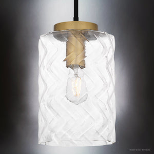 Urban Ambiance - Pendant - UQL5300 Industrial Indoor Pendant, 13.25''H x 8''W x 8''D, Matte Black Finish, Milnor Collection - 