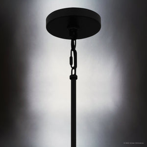 Urban Ambiance - Pendant - UQL5300 Industrial Indoor Pendant, 13.25''H x 8''W x 8''D, Matte Black Finish, Milnor Collection - 