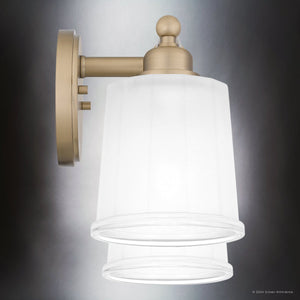 Urban Ambiance - Bath Light - UQL5310 Classic Indoor Bath Light, 8.5''H x 16''W x 6.5''D, Bronze Gold Finish, Maddock Collection - 