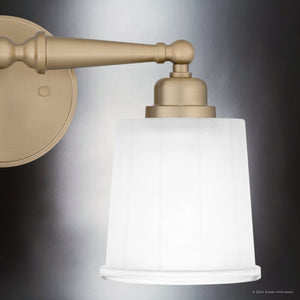 Urban Ambiance - Bath Light - UQL5310 Classic Indoor Bath Light, 8.5''H x 16''W x 6.5''D, Bronze Gold Finish, Maddock Collection - 