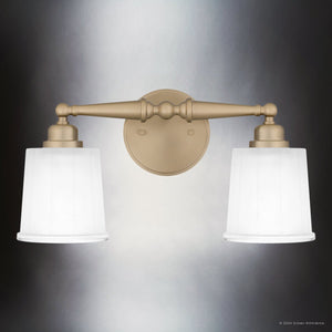 Urban Ambiance - Bath Light - UQL5310 Classic Indoor Bath Light, 8.5''H x 16''W x 6.5''D, Bronze Gold Finish, Maddock Collection - 