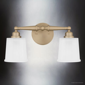 Urban Ambiance - Bath Light - UQL5310 Classic Indoor Bath Light, 8.5''H x 16''W x 6.5''D, Bronze Gold Finish, Maddock Collection - 