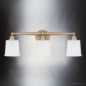 Urban Ambiance - Bath Light - UQL5311 Classic Indoor Bath Light, 8.5''H x 24''W x 6.5''D, Bronze Gold Finish, Maddock Collection - 