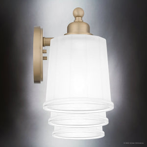 Urban Ambiance - Bath Light - UQL5311 Classic Indoor Bath Light, 8.5''H x 24''W x 6.5''D, Bronze Gold Finish, Maddock Collection - 