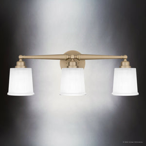 Urban Ambiance - Bath Light - UQL5311 Classic Indoor Bath Light, 8.5''H x 24''W x 6.5''D, Bronze Gold Finish, Maddock Collection - 