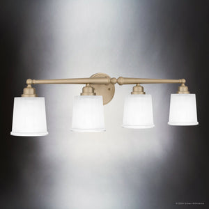 Urban Ambiance - Bath Light - UQL5312 Classic Indoor Bath Light, 8.5''H x 32''W x 6.5''D, Bronze Gold Finish, Maddock Collection - 