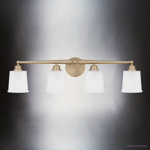 Urban Ambiance - Bath Light - UQL5312 Classic Indoor Bath Light, 8.5''H x 32''W x 6.5''D, Bronze Gold Finish, Maddock Collection - 