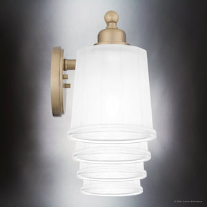 Urban Ambiance - Bath Light - UQL5312 Classic Indoor Bath Light, 8.5''H x 32''W x 6.5''D, Bronze Gold Finish, Maddock Collection - 