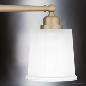 Urban Ambiance - Bath Light - UQL5312 Classic Indoor Bath Light, 8.5''H x 32''W x 6.5''D, Bronze Gold Finish, Maddock Collection - 
