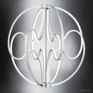 Urban Ambiance - Pendant - UQL5321 Contemporary Indoor Pendant, 26.5''H x 23.75''W x 23.75''D, Polished Chrome Finish, Jena Collection - 