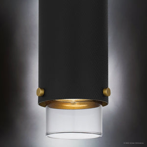 Urban Ambiance - Pendant - UQL5330 Mid - Century Modern Indoor Pendant, 8''H x 3.75''W x 3.75''D, Matte Black Finish, Rosenheim Collection - 