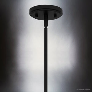 Urban Ambiance - Chandelier - UQL5341 Minimalist Indoor Chandelier, 18''H x 31''W x 31''D, Matte Black Finish, Upton Collection - 
